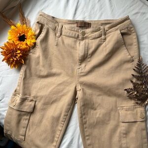 Judy Blue Garment Dyed Cargo Pants in Tan